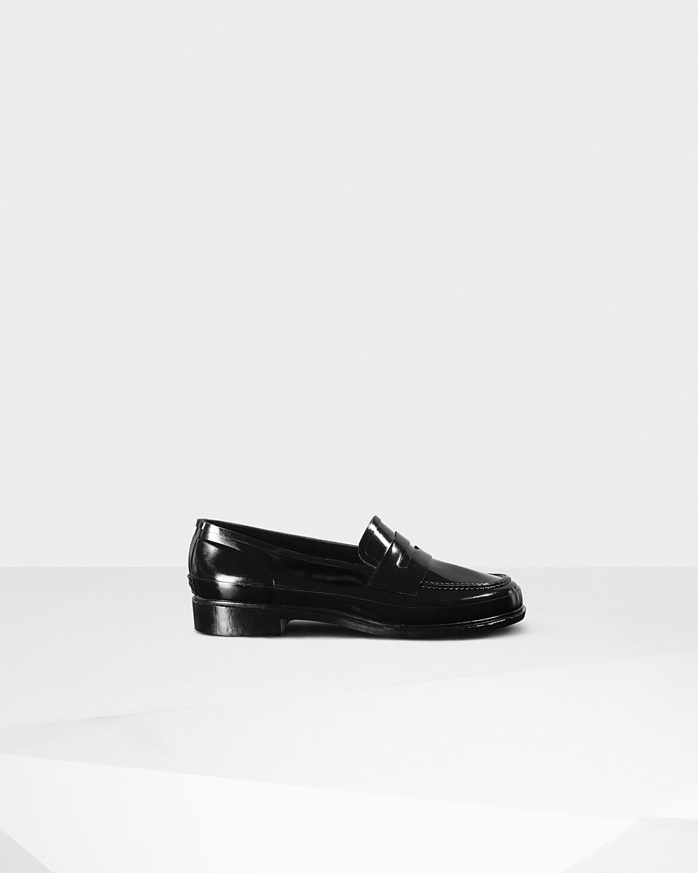 Loafers Dames - Hunter Original Gloss Penny - Zwart - 97TCIEUDP